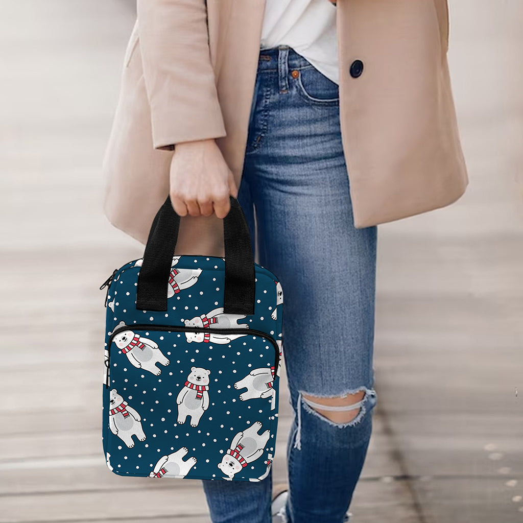 Christmas Polar Bear Pattern Print Bible Tote Bag