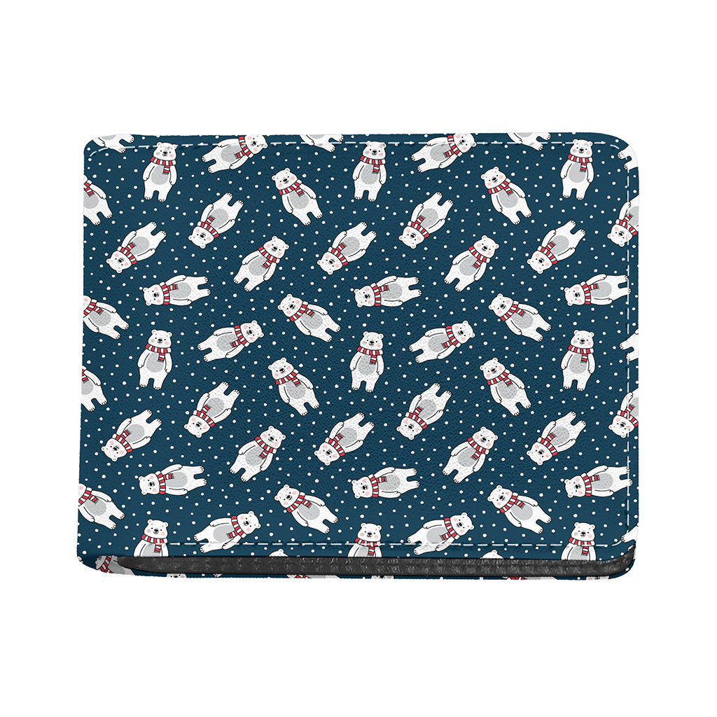 Christmas Polar Bear Pattern Print Bifold Wallet