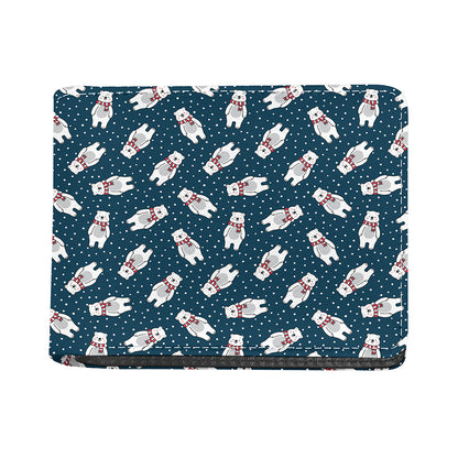 Christmas Polar Bear Pattern Print Bifold Wallet