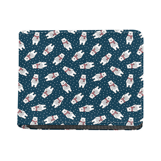 Christmas Polar Bear Pattern Print Bifold Wallet
