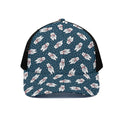 Christmas Polar Bear Pattern Print Black Mesh Trucker Hat