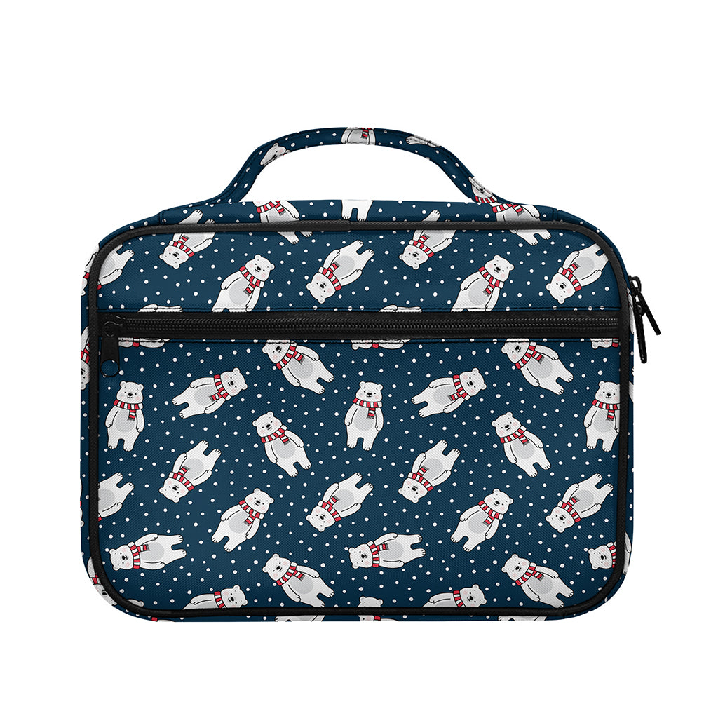 Christmas Polar Bear Pattern Print Briefcase Bible Bag