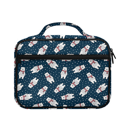 Christmas Polar Bear Pattern Print Briefcase Bible Bag