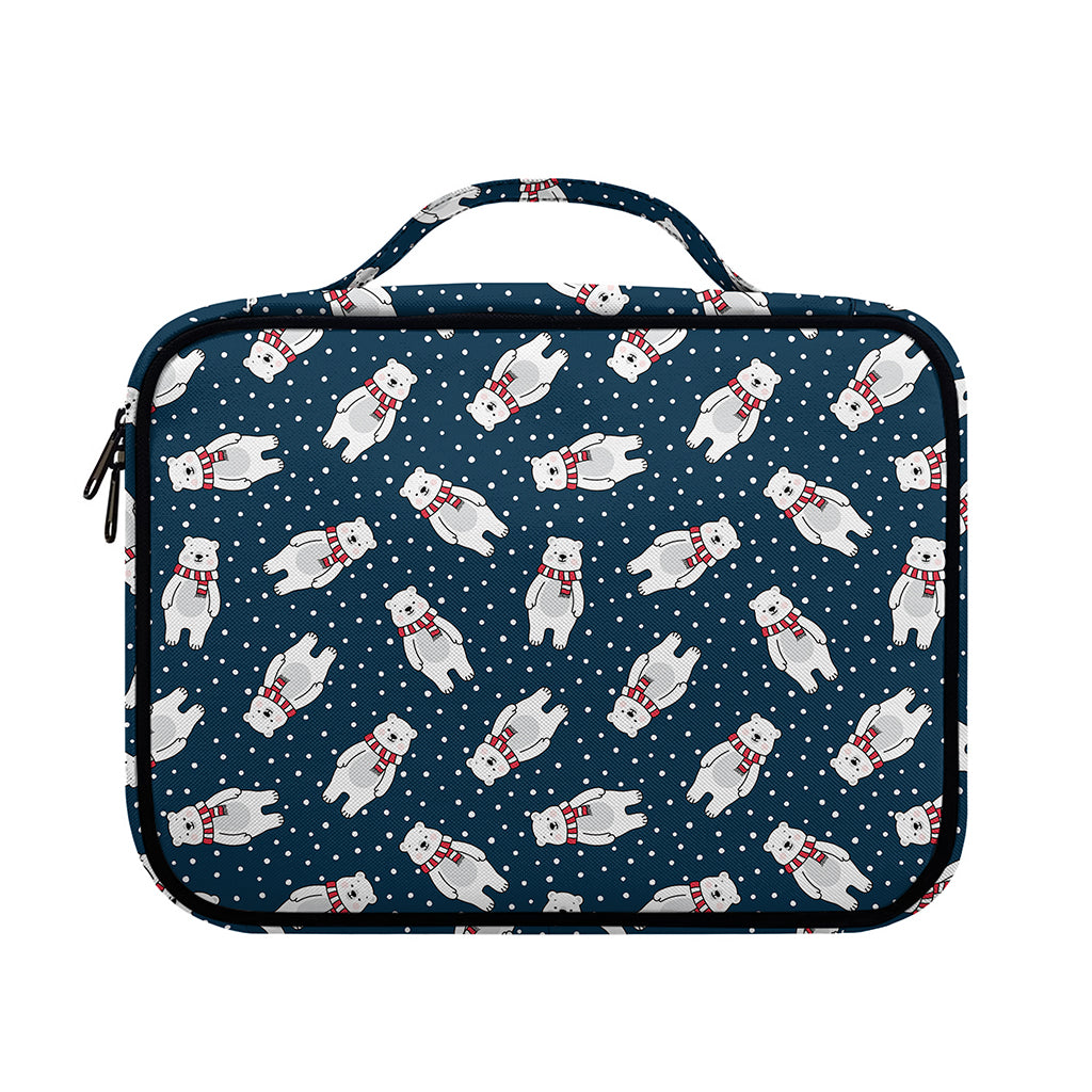 Christmas Polar Bear Pattern Print Briefcase Bible Bag