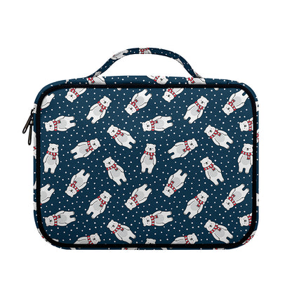 Christmas Polar Bear Pattern Print Briefcase Bible Bag