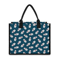 Christmas Polar Bear Pattern Print Canvas Tote Bag