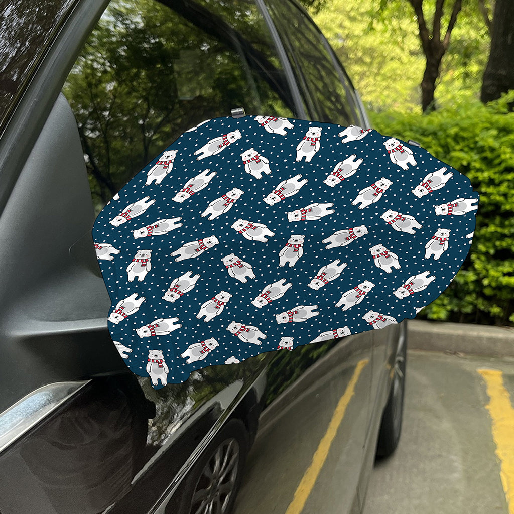 Christmas Polar Bear Pattern Print Car Side Mirror Covers