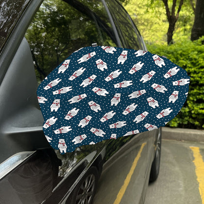 Christmas Polar Bear Pattern Print Car Side Mirror Covers