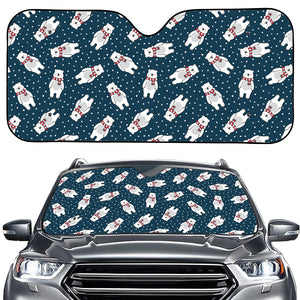 Christmas Polar Bear Pattern Print Car Windshield Sun Shade