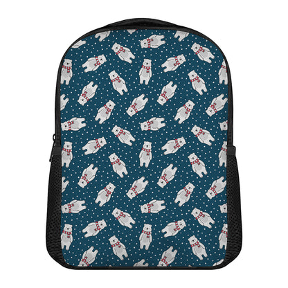 Christmas Polar Bear Pattern Print Casual Backpack