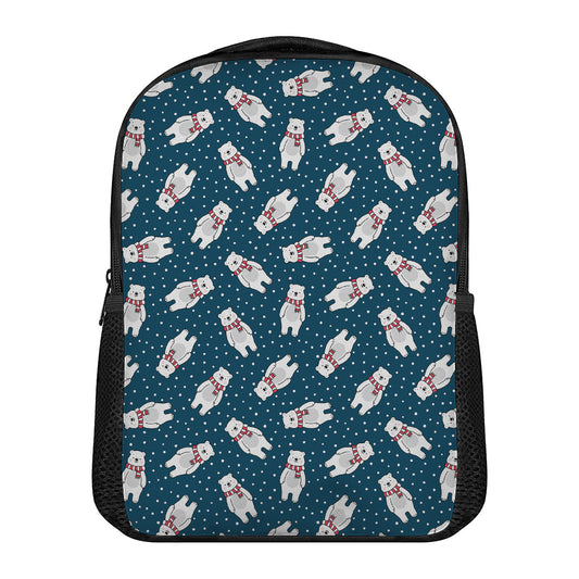 Christmas Polar Bear Pattern Print Casual Backpack