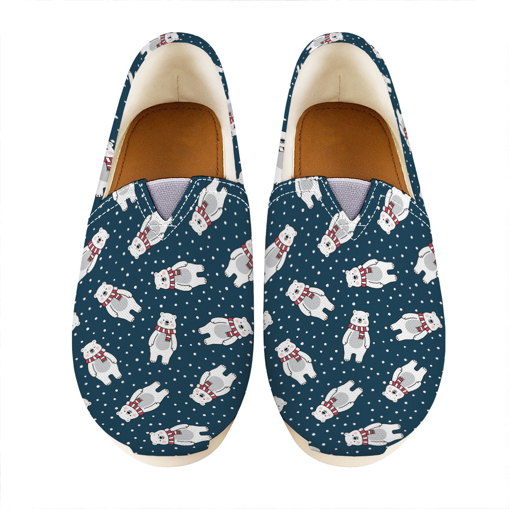 Christmas Polar Bear Pattern Print Casual Shoes