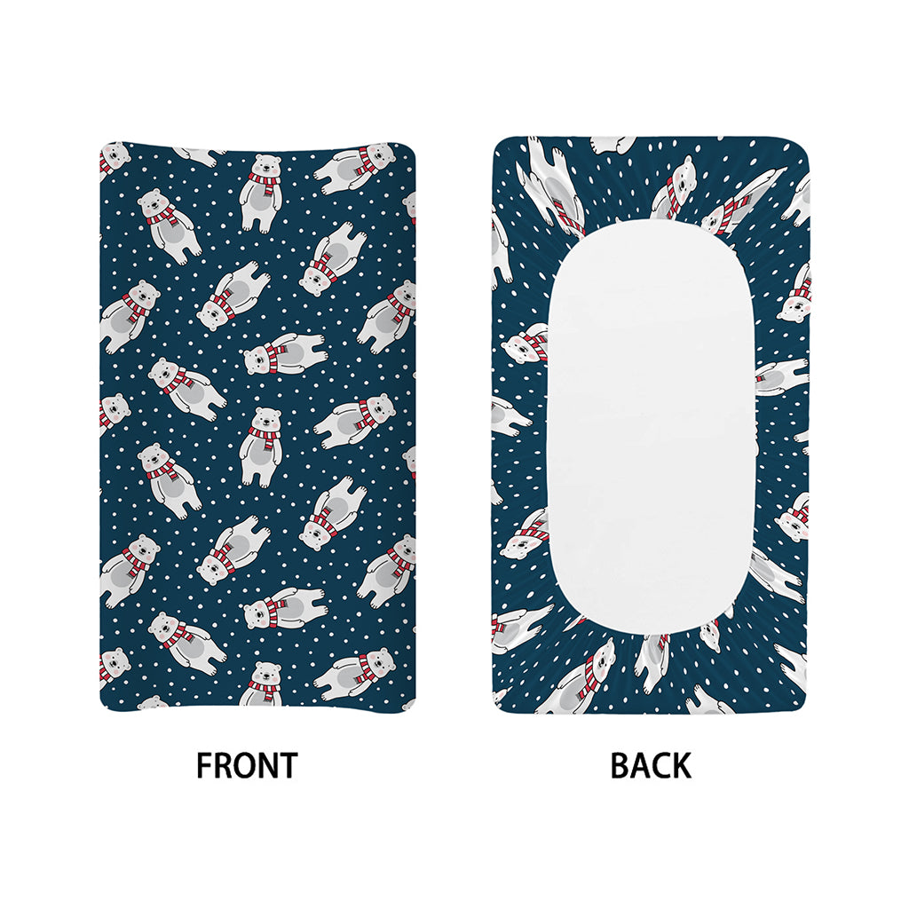 Christmas Polar Bear Pattern Print Changing Pad Cover