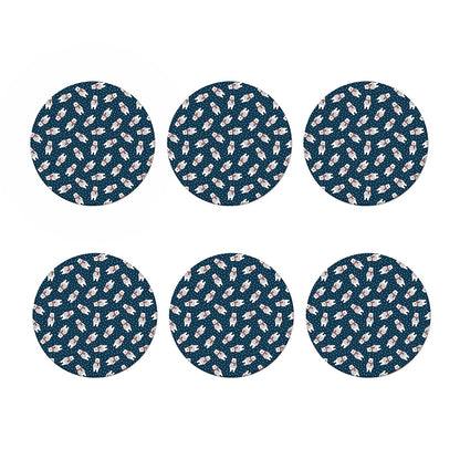 Christmas Polar Bear Pattern Print Coaster Set