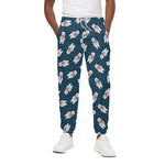 Christmas Polar Bear Pattern Print Cotton Pants