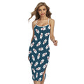 Christmas Polar Bear Pattern Print Cross Back Cami Dress