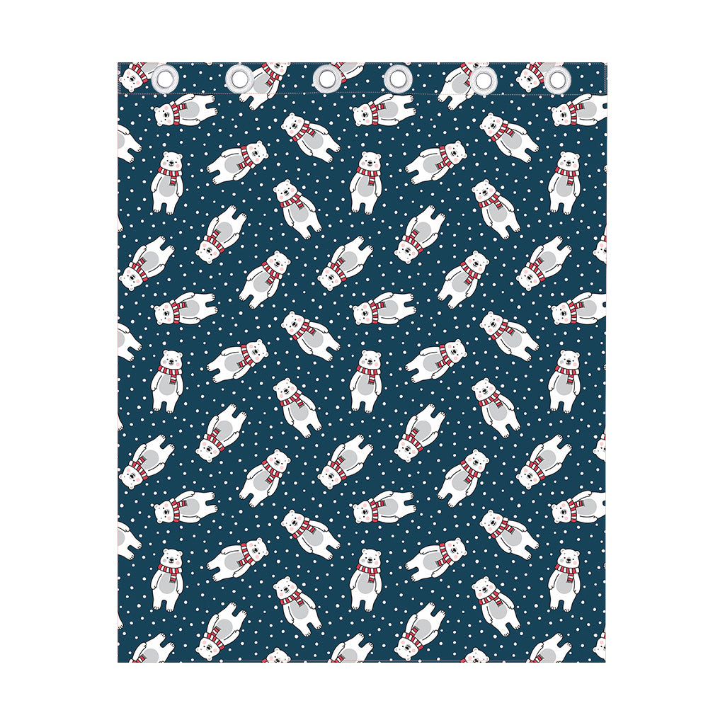 Christmas Polar Bear Pattern Print Curtain