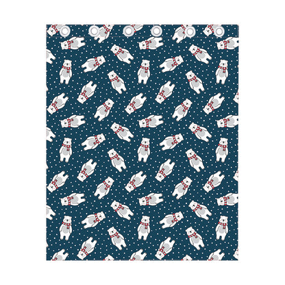Christmas Polar Bear Pattern Print Curtain