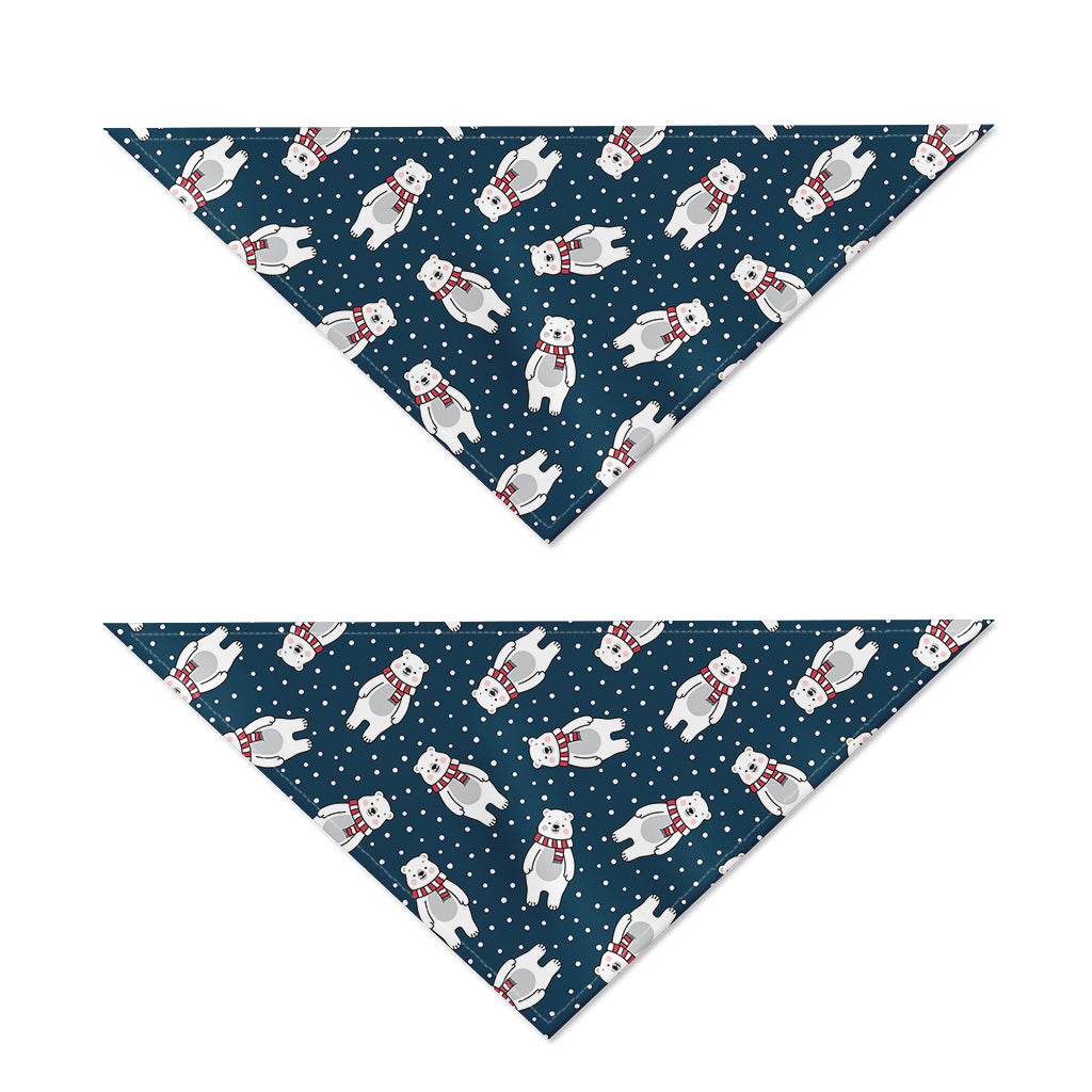 Christmas Polar Bear Pattern Print Dog Bandana