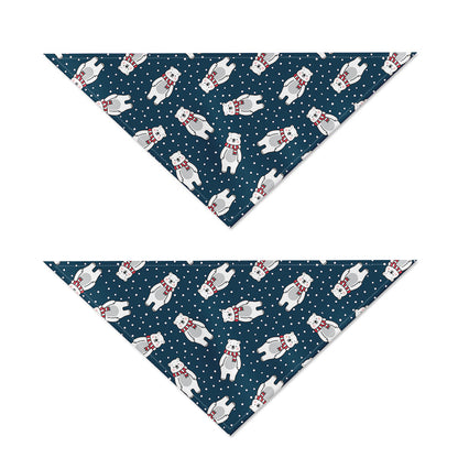 Christmas Polar Bear Pattern Print Dog Bandana