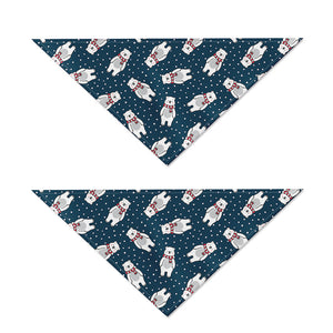 Christmas Polar Bear Pattern Print Dog Bandana