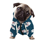 Christmas Polar Bear Pattern Print Dog Zip Up Hoodie
