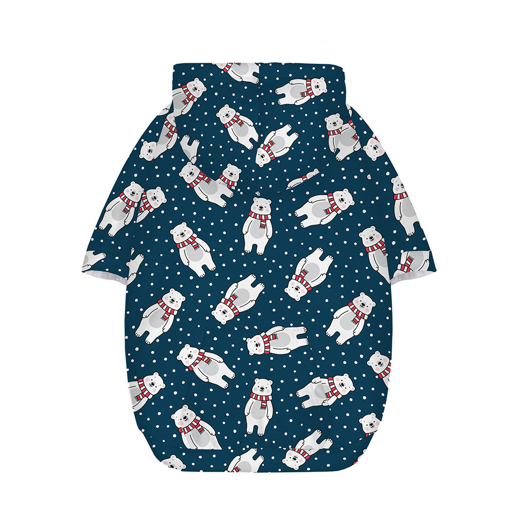 Christmas Polar Bear Pattern Print Dog Zip Up Hoodie