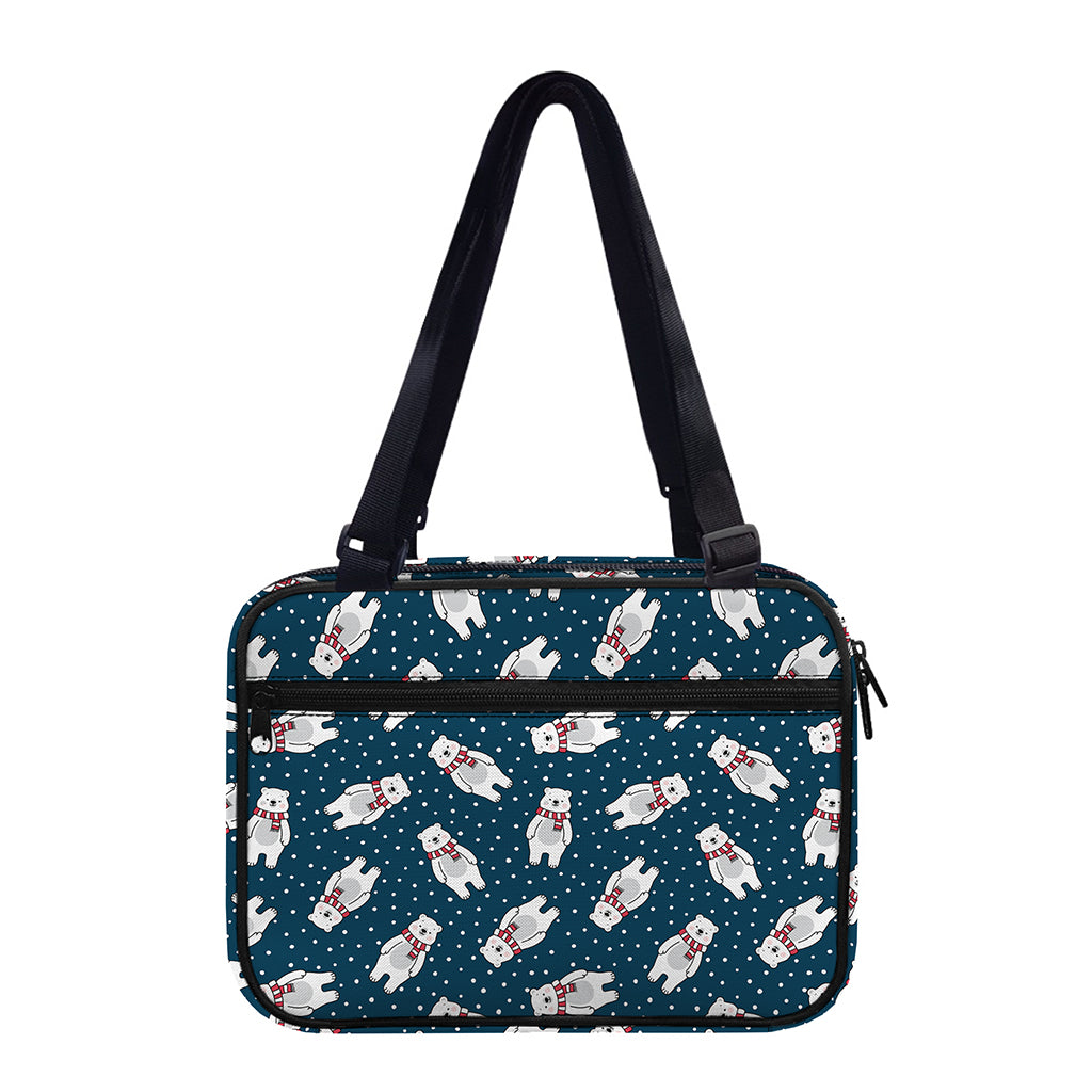 Christmas Polar Bear Pattern Print Double Strap Bible Bag