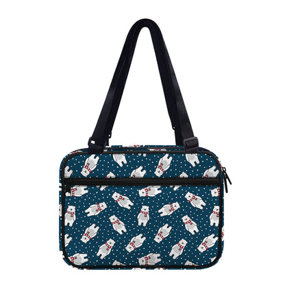 Christmas Polar Bear Pattern Print Double Strap Bible Bag