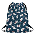 Christmas Polar Bear Pattern Print Drawstring Backpack