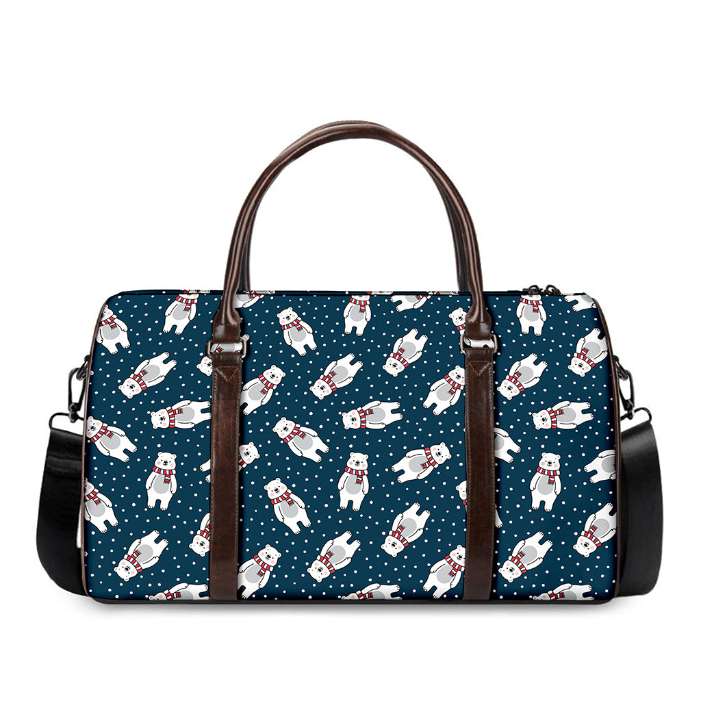 Christmas Polar Bear Pattern Print Duffle Bag