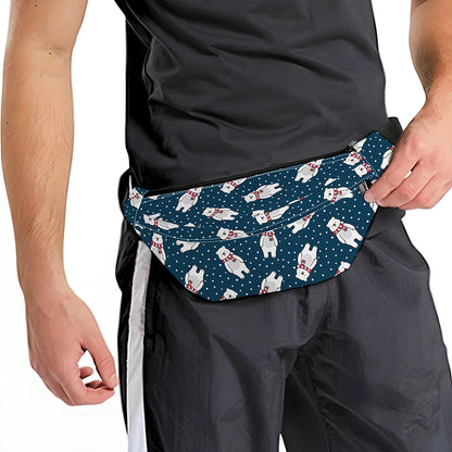 Christmas Polar Bear Pattern Print Fanny Pack