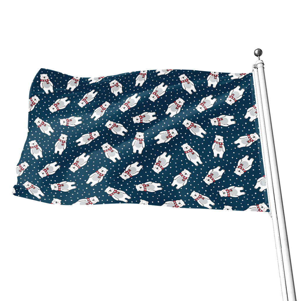 Christmas Polar Bear Pattern Print Flag