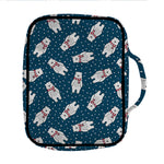 Christmas Polar Bear Pattern Print Front Pocket Bible Bag