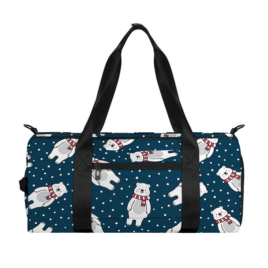 Christmas Polar Bear Pattern Print Gym Bag