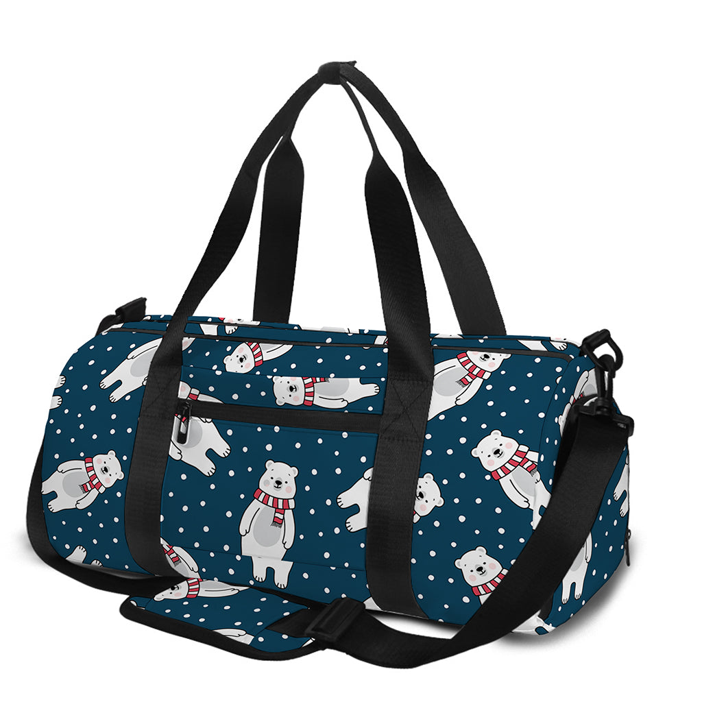 Christmas Polar Bear Pattern Print Gym Bag