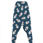 Christmas Polar Bear Pattern Print Hammer Pants