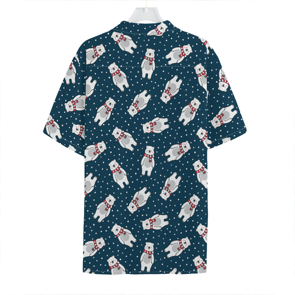 Christmas Polar Bear Pattern Print Hawaiian Shirt