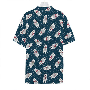 Christmas Polar Bear Pattern Print Hawaiian Shirt