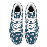 Christmas Polar Bear Pattern Print High Top Leather Sneakers
