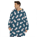 Christmas Polar Bear Pattern Print Hoodie Blanket