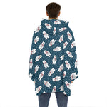 Christmas Polar Bear Pattern Print Hoodie Blanket