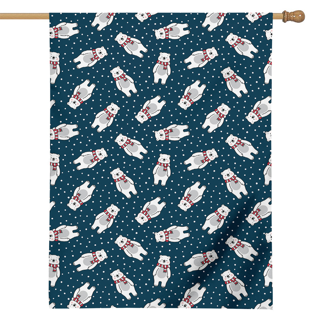 Christmas Polar Bear Pattern Print House Flag