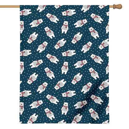 Christmas Polar Bear Pattern Print House Flag