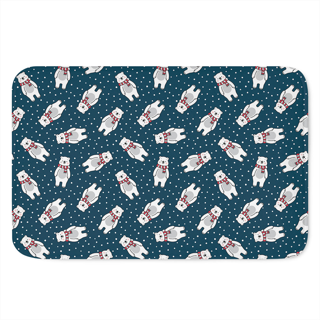 Christmas Polar Bear Pattern Print Indoor Door Mat