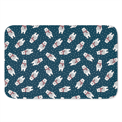 Christmas Polar Bear Pattern Print Indoor Door Mat