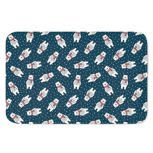 Christmas Polar Bear Pattern Print Indoor Door Mat