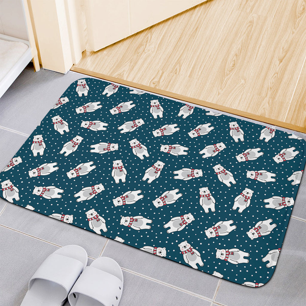 Christmas Polar Bear Pattern Print Indoor Door Mat