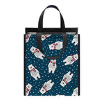 Christmas Polar Bear Pattern Print Insulated Lunch Tote