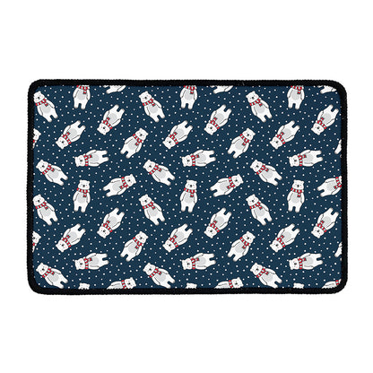 Christmas Polar Bear Pattern Print Kitchen Mat